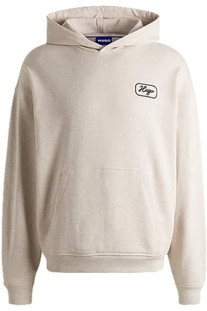 HUGO BOSS Hættetrøje i sweatkvalitet af bomuld med broderet logo