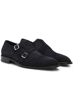 HUGO BOSS Munkesko i ruskind med dobbeltrem