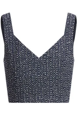 HUGO BOSS Figursyet top i tofarvet tweed med hæklet look