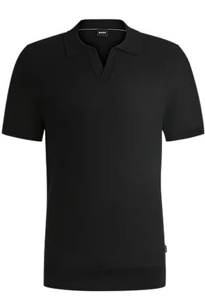 HUGO BOSS Sweater i bomuldsblanding med Johnny-krave