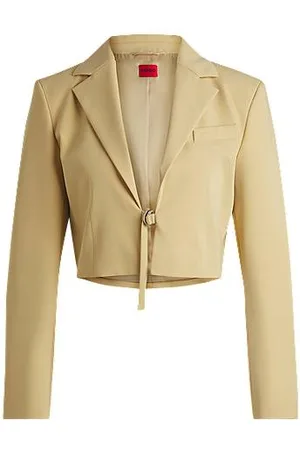 HUGO BOSS Blazer med cropped design, regular fit og bæltelukning