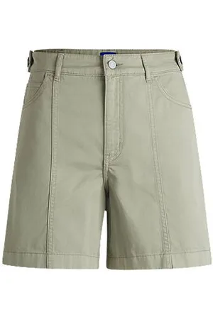 HUGO BOSS Shorts i bomuldstwill med lynlås i siderne