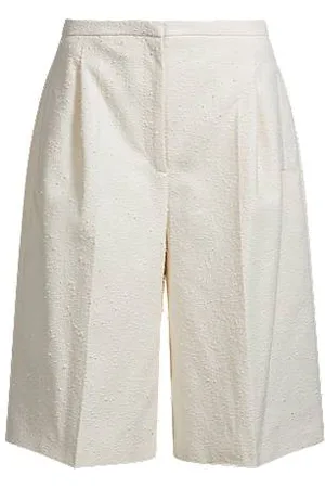 HUGO BOSS Shorts med relaxed fit i italiensk bouclé af bomuldsblanding
