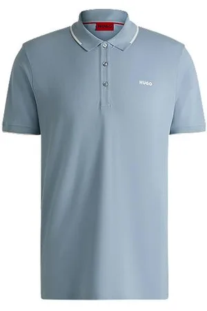 HUGO BOSS Slim fit poloshirt i bomuld med stræk og logoprint