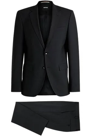 HUGO BOSS Regular fit jakkesæt i ny uld med stræk
