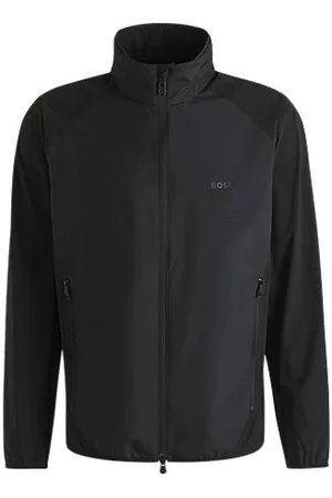 HUGO BOSS Vandskyende jakke i poplin med stræk