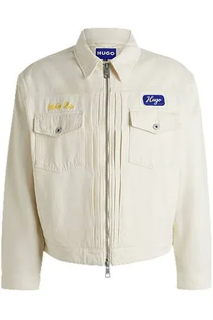 HUGO BOSS Jakke i bomuldstwill med “Motor Club”-broderi