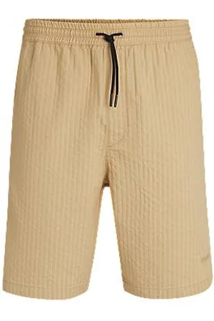 HUGO BOSS Shorts med relaxed fit i seersucker af bomuld