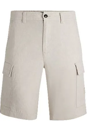 HUGO BOSS Cargoshorts med regular fit i hørblanding