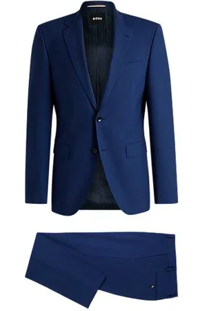 HUGO BOSS Regular fit jakkesæt i ny uld med stræk