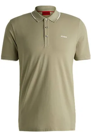 HUGO BOSS Slim fit poloshirt i bomuld med stræk og logoprint