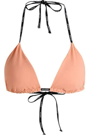 HUGO BOSS Trekantsbikinitop med kontrastfulde logostropper