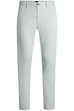 HUGO BOSS Slim fit chinos i bomuldssatin med stræk