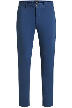 HUGO BOSS Slim fit chinos i bomuldssatin med stræk