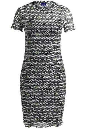 HUGO BOSS Bodycon-kjole i mesh med stræk og digitalt print