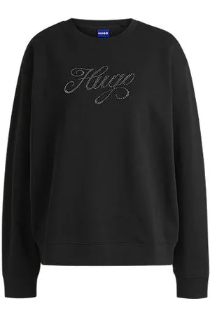 HUGO BOSS Sweatshirt med oversize fit i sweatkvalitet af bomuld og med logografik