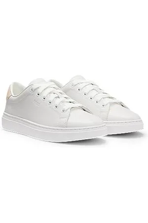 HUGO BOSS Lædersneakers med bagkappe af ruskind