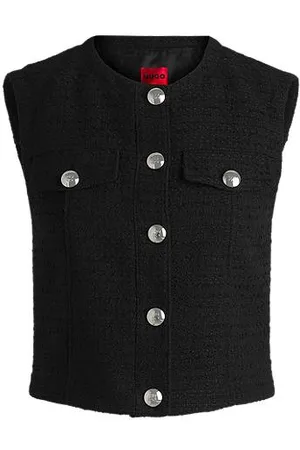 HUGO BOSS Vest med regular fit i bouclé