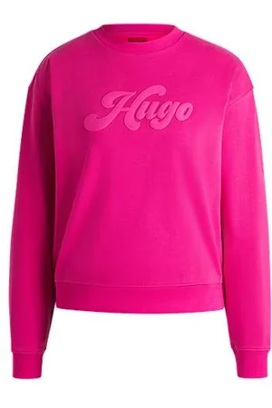 HUGO BOSS Sweatshirt i bomuldsblanding med relaxed fit og retrologo