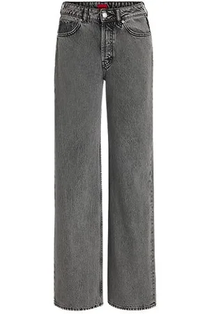 HUGO BOSS Jeans i straight fit i grå denim uden stræk