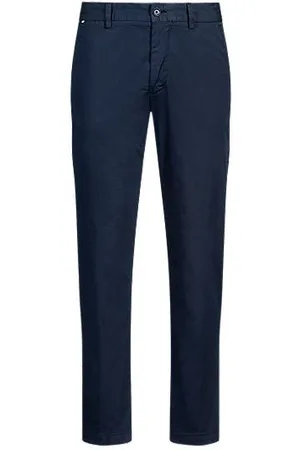 HUGO BOSS Bukser med slim fit i satin af bomuldsblanding