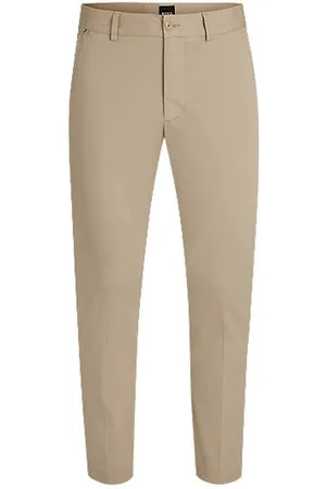 HUGO BOSS Bukser med slim fit i satin af bomuldsblanding