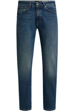 HUGO BOSS Regular fit maine-jeans i blå denim med ekstra stræk