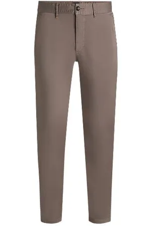 HUGO BOSS Slim fit chinos i bomuldssatin med stræk