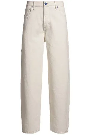 HUGO BOSS Jeans med straight fit i ecrufarvet denim med tømrerlomme
