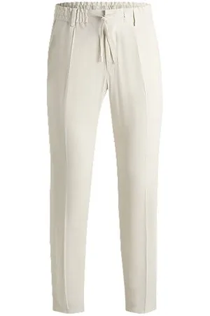 HUGO BOSS Bukser i en hørblanding med tapered fit