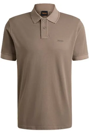 HUGO BOSS Poloshirt i bomuldspiqué med logoprint