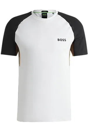 HUGO BOSS Active-T-shirt i strygelet stof med colour-blocking