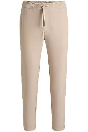 HUGO BOSS Tapered fit bukser i vandskyende stof med stræk
