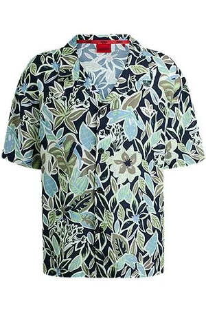 HUGO BOSS Strandskjorte med relaxed fit og print overalt
