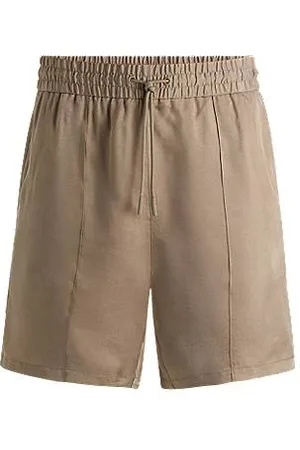 HUGO BOSS Shorts med relaxed fit i glansfuld twill