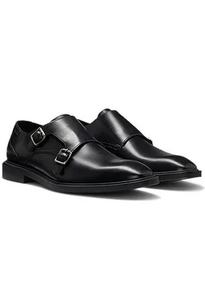 HUGO BOSS Munkesko i læder med dobbeltrem