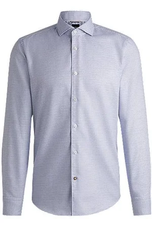 HUGO BOSS Skjorte med casual fit i mønstret bomuld