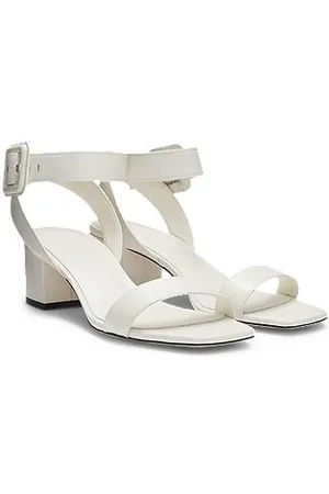 HUGO BOSS Sandaler i læder med ankelrem og spænde