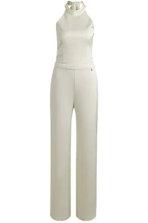 HUGO BOSS Ærmeløs jumpsuit i satin med bindebånd i halsen