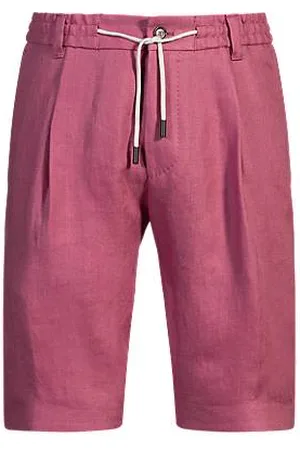 HUGO BOSS Shorts med tapered fit i strygelet hør