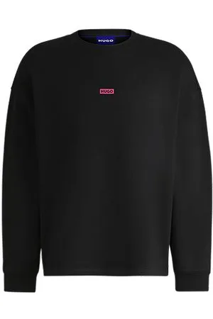 HUGO BOSS Sweatshirt i bomuldsfrotté med logoprint