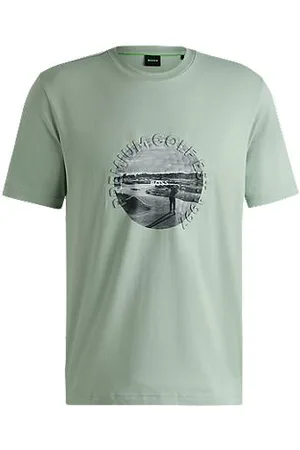 HUGO BOSS T-shirt i bomuld med stræk og golfgrafik