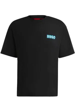 HUGO BOSS T-shirt i bomuldsjersey med logografik