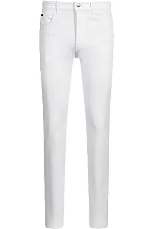 HUGO BOSS Delaware-jeans med slim fit i hvid denim med behageligt stræk