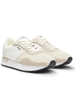 HUGO BOSS Sneakers i strukturstof med ruskindsdetaljer