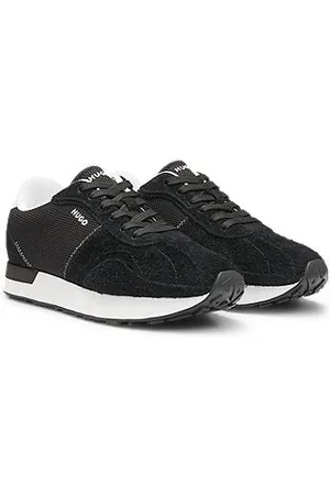 HUGO BOSS Sneakers i strukturstof med ruskindsdetaljer