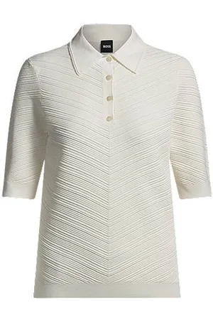 HUGO BOSS Struktureret sweater med polokrave
