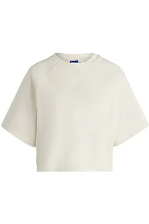HUGO BOSS T-shirt i bomuldsfrotté med Happy -logo