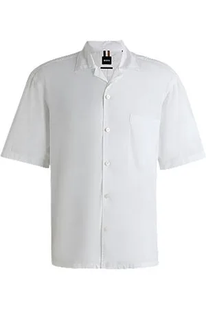 HUGO BOSS Skjorte i italienskfremstillet bomuldspoplin med relaxed fit