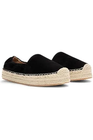 HUGO BOSS Espadriller i ruskind med elastisk hæl